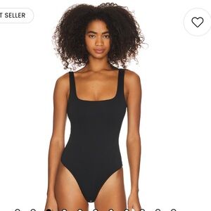 NWOT GOOD AMERICAN Modern Tank Thong Bodysuit In Black Size 5